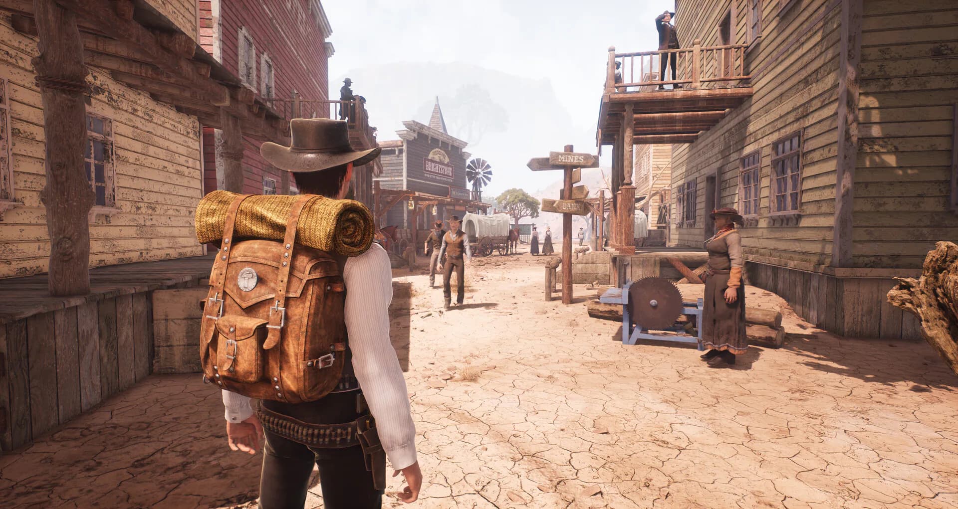 Western Rye outlaw standing in a frontier town